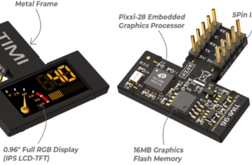 Breadboard-compatible TIMI-96 Development Module Features 4D Lab’s Pixxi-28 GPU and 0.96″ Full-color RGB Display